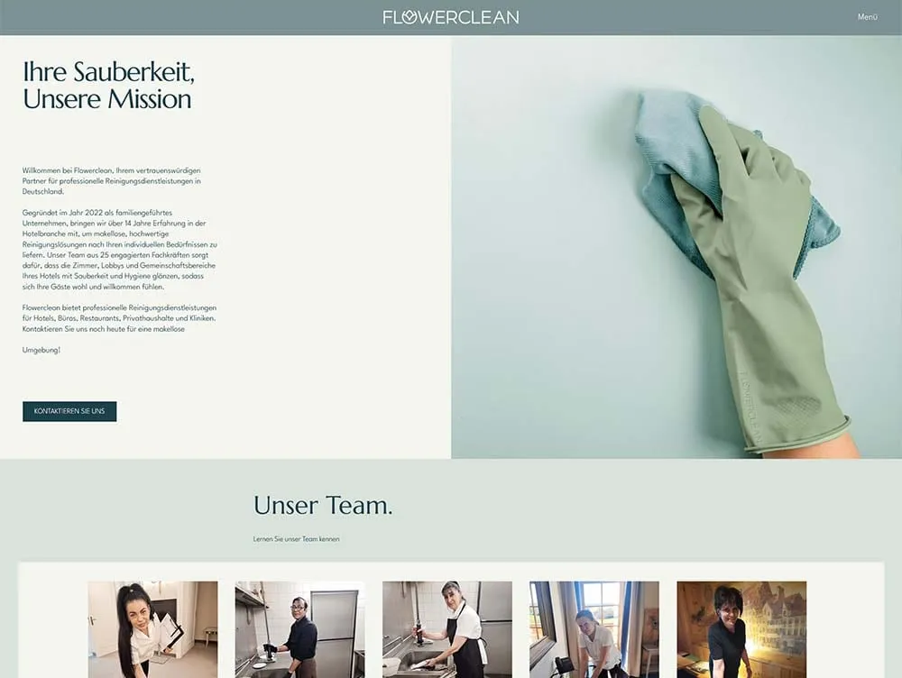 Aperçu du site responsive Flowerclean sur ordinateur, tablette et mobile.